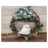 Festive Wreath With Owl Decoration