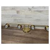 Gold Finish Ceiling Track Light Fixture, Damaged