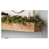 Cypress Garland With Pinecones and Lights