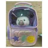 Holographic Backpack with Plush Cat Toy