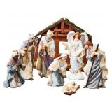 Nativity Set With Wooden Stable