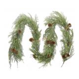 9-Foot Cypress Garland With Pinecones