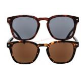 Round Reading Sunglasses, 2-Pack, +1.25