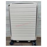 Beige Hard-Shell Spinner Suitcase