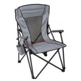 Gray Outdoor Folding Chair with Hard Arms
