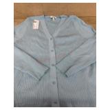 Ladies 4X Light Blue Cardigan