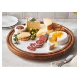 Acacia Wood and Marble Lazy Susan