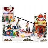 Disney 11ï¿½ï¿½ Pre-Lit Musical Ski Village