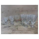 Flat of crystal etched stemware  12 pieces