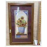 15x24 Wood frame with sunflower print