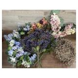 Box of silk flowers