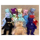 Flat of 12 Ty beanie bears
