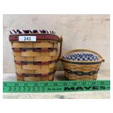 2- 1997 Longaberger small baskets with liners