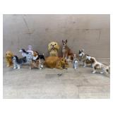 Flat of various dog figurines
