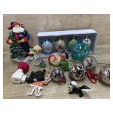 Flat of Christmas ornaments and decorations
