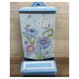 Blue match box holder