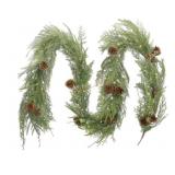 9-Foot Cypress Garland With Pinecones