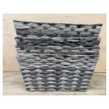 4 Gray Woven Storage Baskets