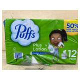 Puffs Plus Lotion Facial Tissue, 12 Boxes