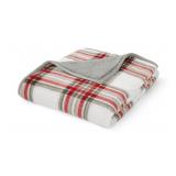 Cozy Throw Blanket with Plaid Design