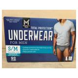 Menï¿½s Disposable Underwear, S/M, 92 Count
