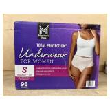 Womenï¿½s Disposable Underwear, Size S, 96 Count