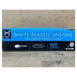 600 White Plastic Spoons