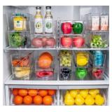 Smart Design Clear Refrigerator Bin Set