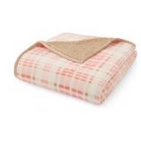 Plaid Cozy Throw Blanket with Sherpa