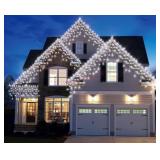 LED Cool White Icicle Lights, 300 Count