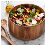 Acacia Wood Salad Bowl with Servers