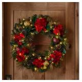 32-Inch Pre-Lit Holiday Wreath