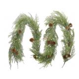 9-Foot Cypress Garland With Pinecones