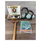 Hearing protection. Microfiber cloths. Mallet.