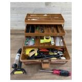 Fenwick tackle box full of bow components and