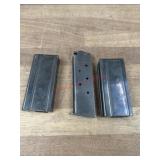 3 handgun mags. Unknown size