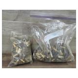 Bag of 45 auto and 38 sp brass