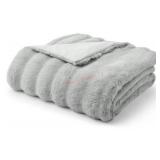 Luxury Faux Fur Throw in Gray