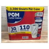 Pom Paper Towels, 30 Rolls, 2-Ply