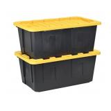 Black and Yellow Heavy-Duty Storage Tote Set