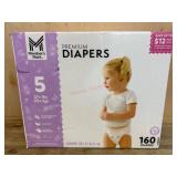 Premium Size 5 Diapers, Pack of 160