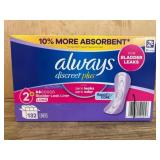 Always Discreet Plus Liners, Pack of 132