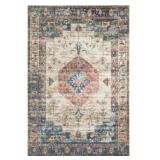 Rectangular Area Rug with Geometric Pattern