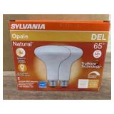 Box of 14 boxes of Sylvania LED 65W light bulbs