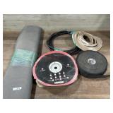 Mat, Roll of wire, weather striping and strapping