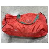 Red bag with Christmas tree and decorations