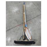 Shop brooms, pool float and sander