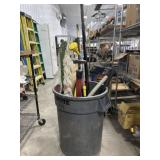 Trash can with duster head, misc. handles
