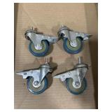 Flat with 4- 2 inch blue wheel castors