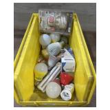 Yellow organizer tray with light bulbs
